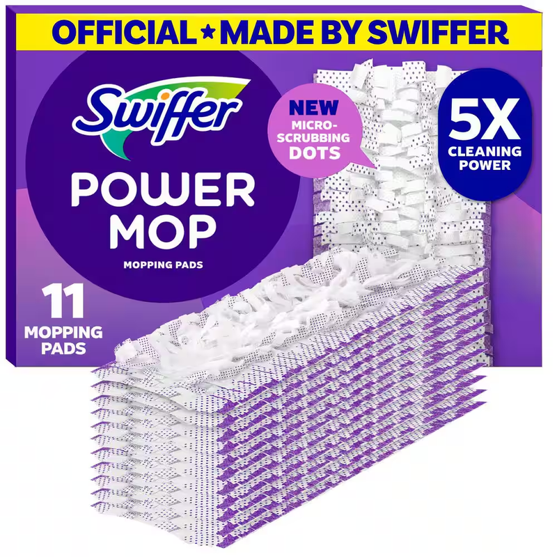 Swiffer Power Mop Pad Refills Multi Surface Cleaning Pads 11 Pack Scrubbing