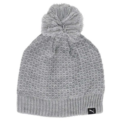 

Puma Derby Waffle Pom Pom Beanie Womens Size Size  Athletic Casual 85896802, Grey, Puma Derby Waffle PomPom Beanie