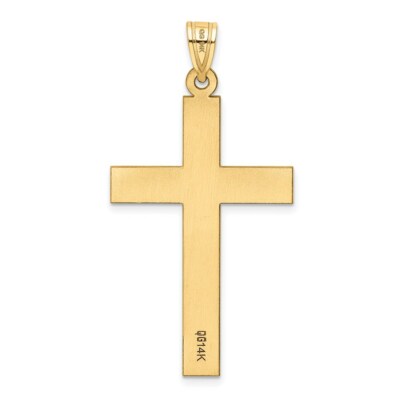 Pre-owned Superdealsforeverything Real 14kt Yellow Gold Sand Blasted Cross Pendant