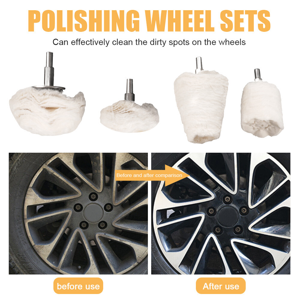 Car Motorcycle Polisher Polishing Buffing Pad Mop Wheel Kit Set for Drill Rotary