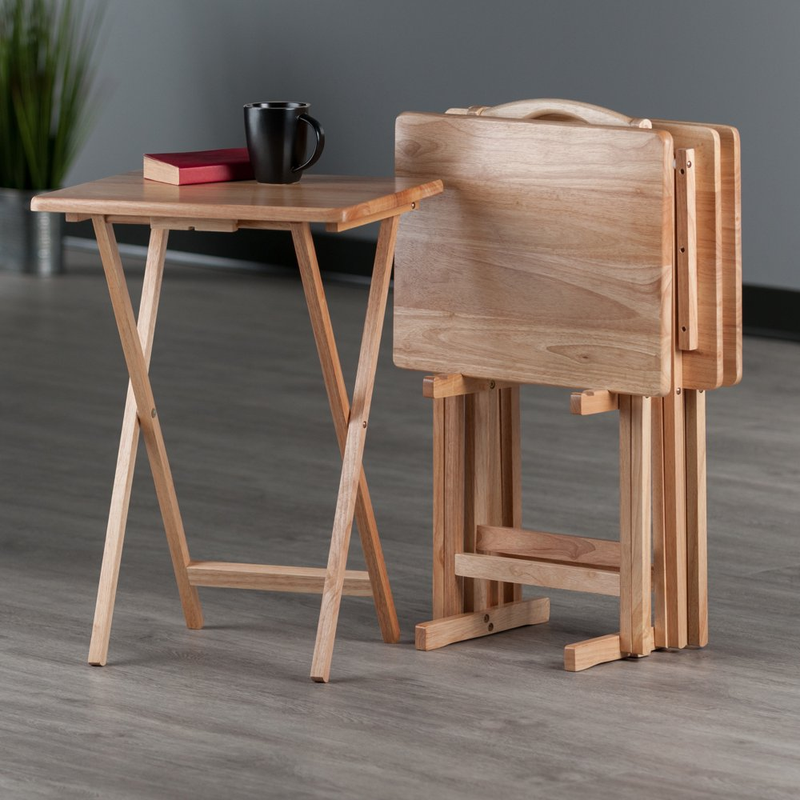 Winsome Wood Alex 5-Pc Snack Table Set, Natural Finish