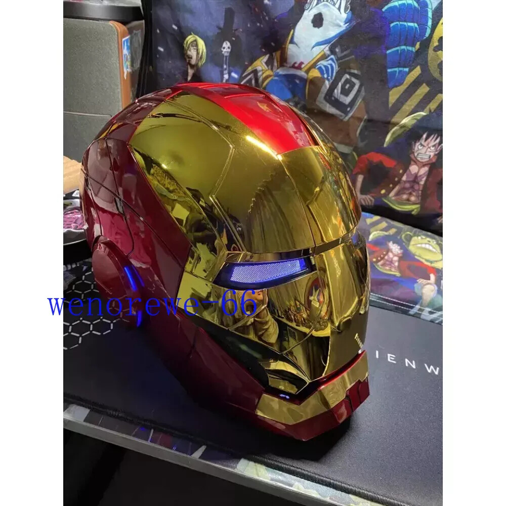 US!! 1:1 Iron Man MK5 Helmet Wearable Voice-control Mask Cosplay Golden AUTOKING