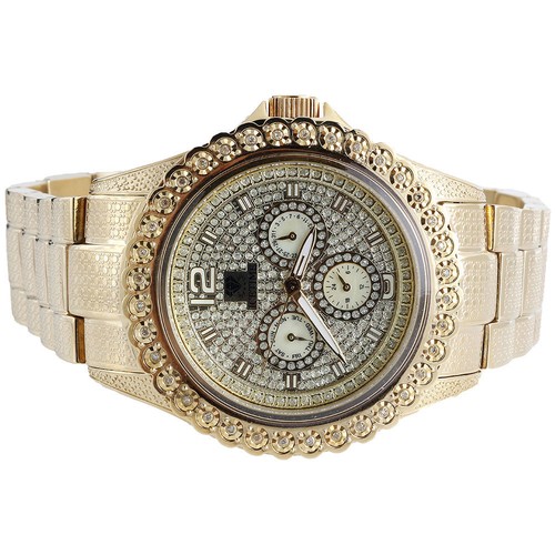 Pre-owned Icetime Mens Diamond Watch Ice Time Bling Jojo Jojino Joe Rodeo Illusion Band 0.25 Ctw. In White