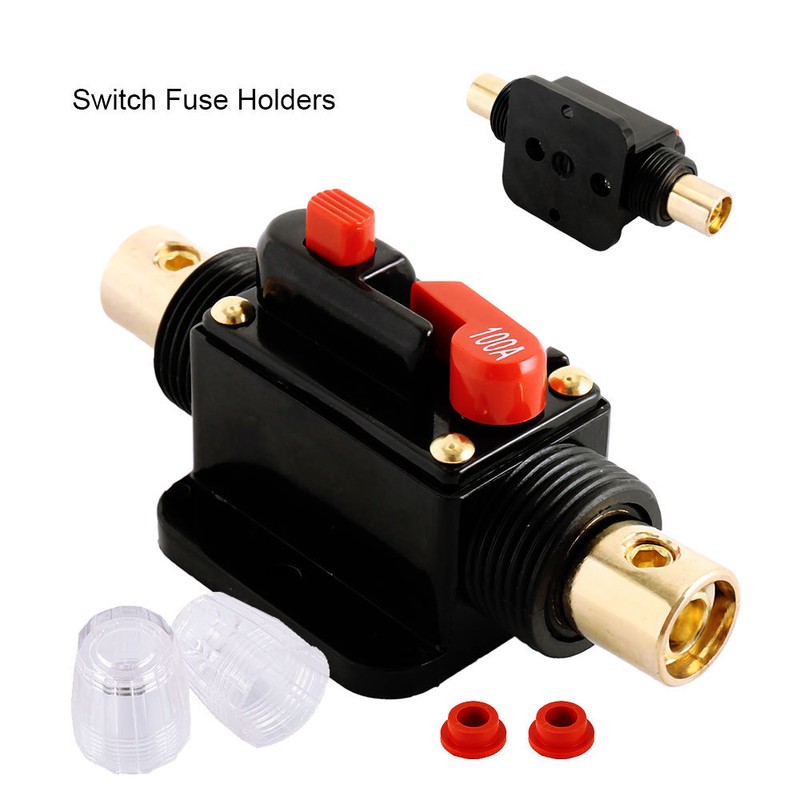 100A Amp Auto Car Audio Inline Circuit Breaker Fuse Holder Manual Reset