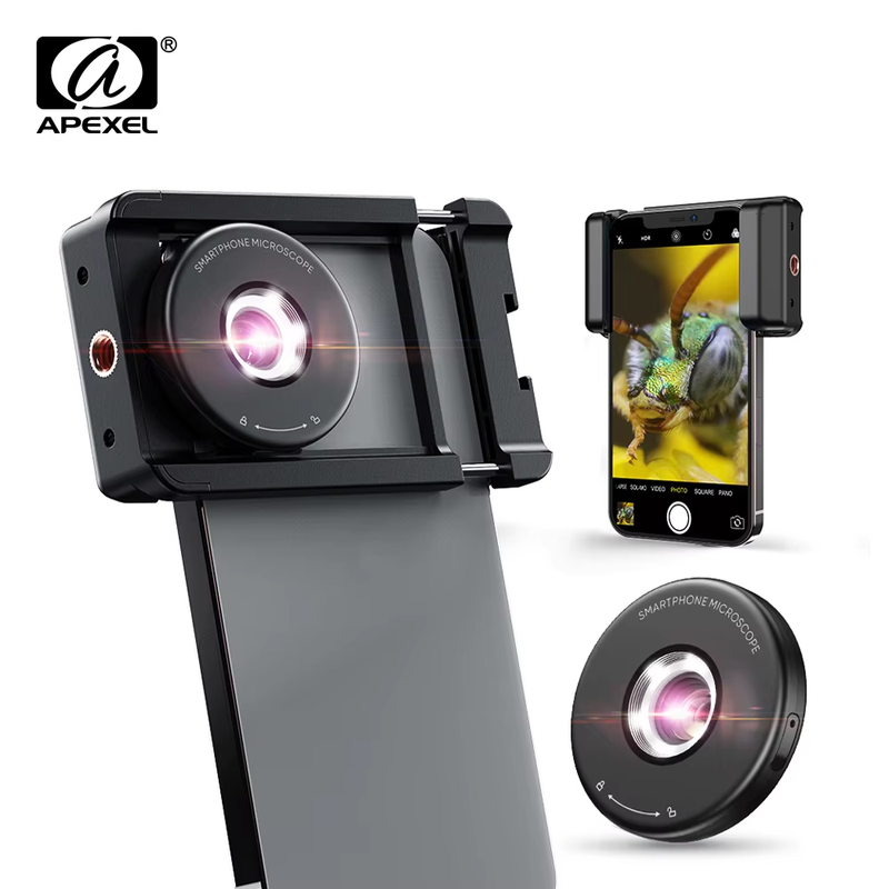 Digital 100X Microscope Lens mini Portable Lenses With LED Fill Lights CPL Filte