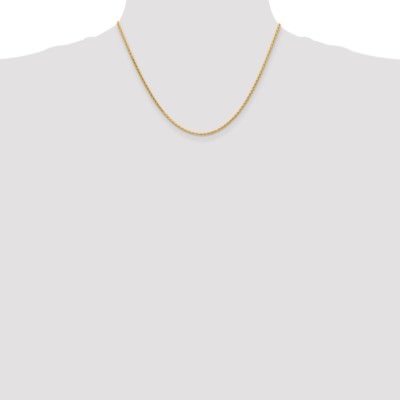 Pre-owned Superdealsforeverything Real 14kt Yellow Gold 1.9mm Round D/c Wheat Chain; 18 Inch