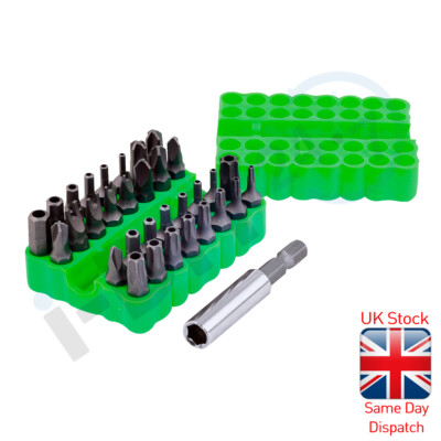 33pc Screwdriver Security Bit Set Tamperproof Hex Key Spanner Torx Tri-Wing