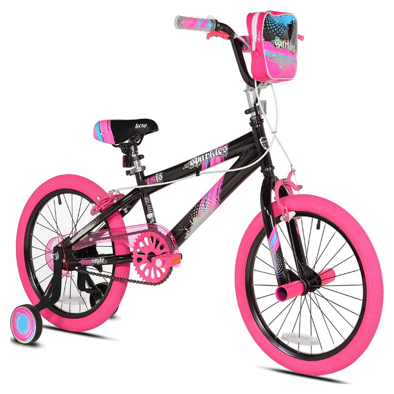 Kent Bicycles 18 Inch Girl'S Sparkles Bicycle, Black and Pin