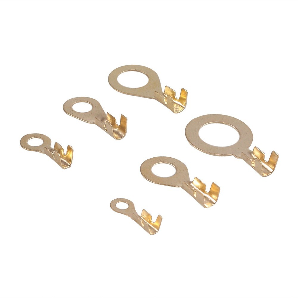 150Pcs Brass Insulated Crimp Ring Terminals Wire Connectors Electrical