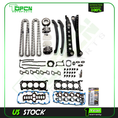Engine Head Gasket Set Timing Chain Kit For 99 Ford F-250 5.4L V8 SOHC VIN M