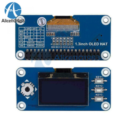 1.3 inch OLED Display HAT Expansion Board For Raspberry Pi 2B/3B for Zero W 4