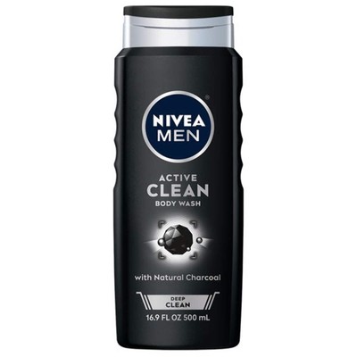 NIVEA MEN DEEP Active Clean Charcoal Body Wash, 16.9 Fl Oz