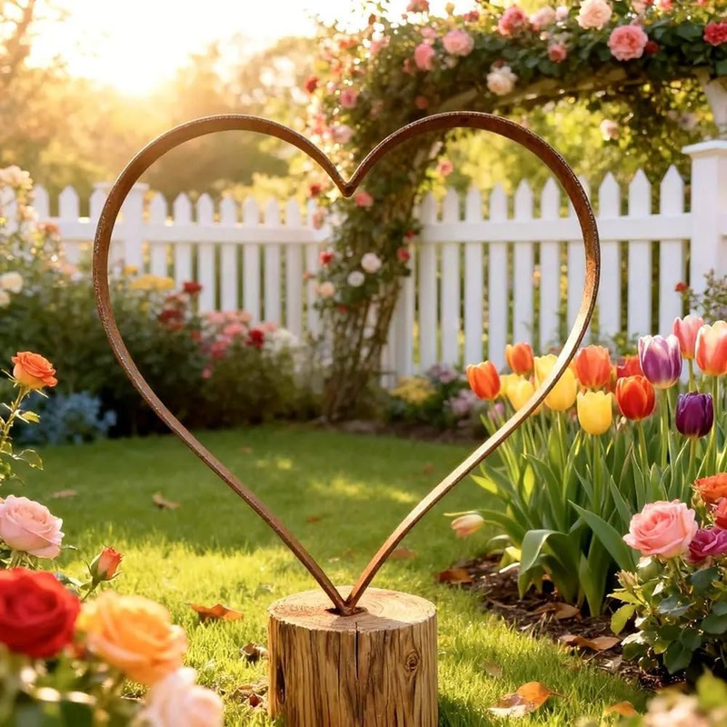 Herz Deko Metallherz Rost Deko Rostige Gartendeko, Gartenstecker Rost Pflanzenst