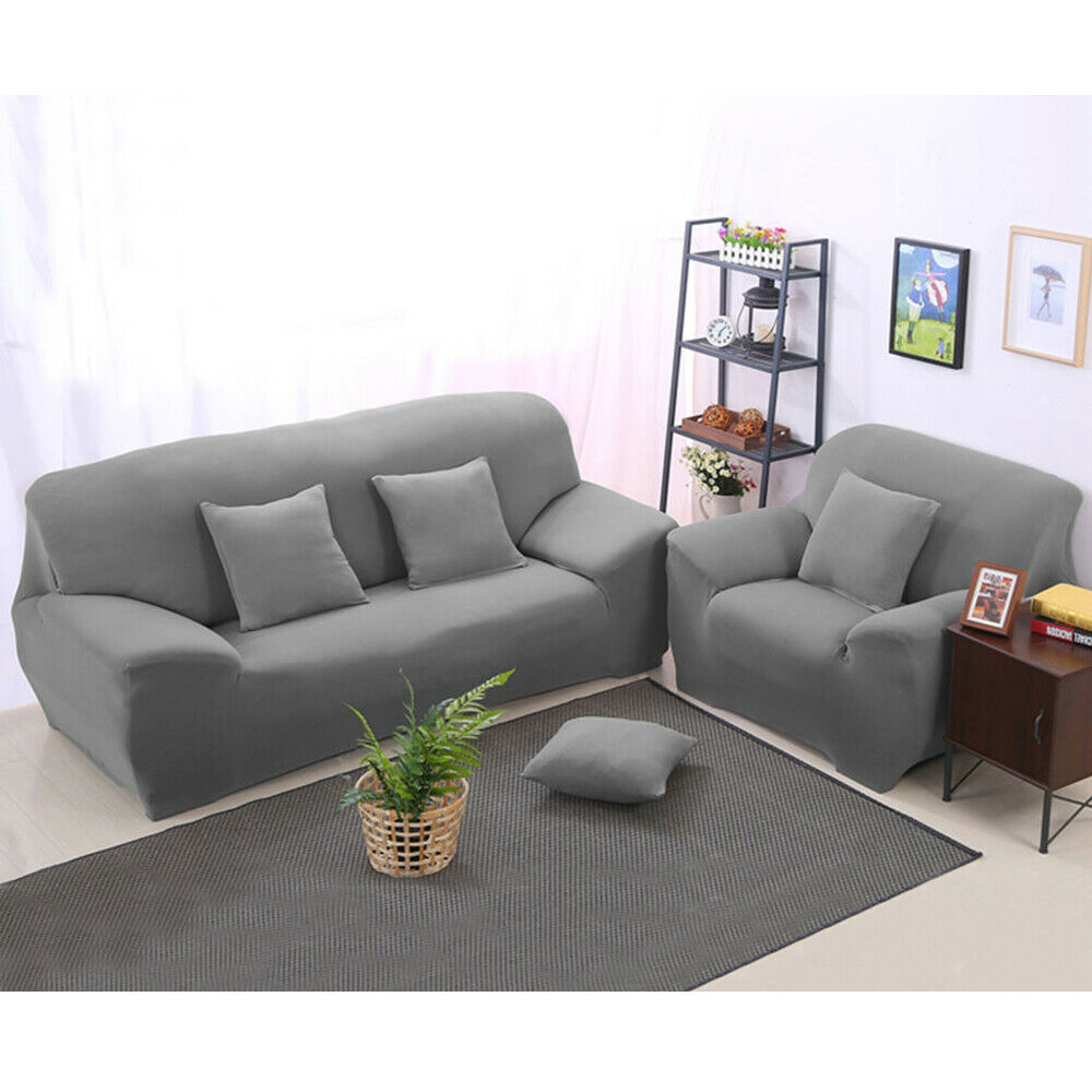 ::Stretch Spandex Chair Sofa Couch Cover 1/2/3/4 Seat Elastic Slipcover Protector