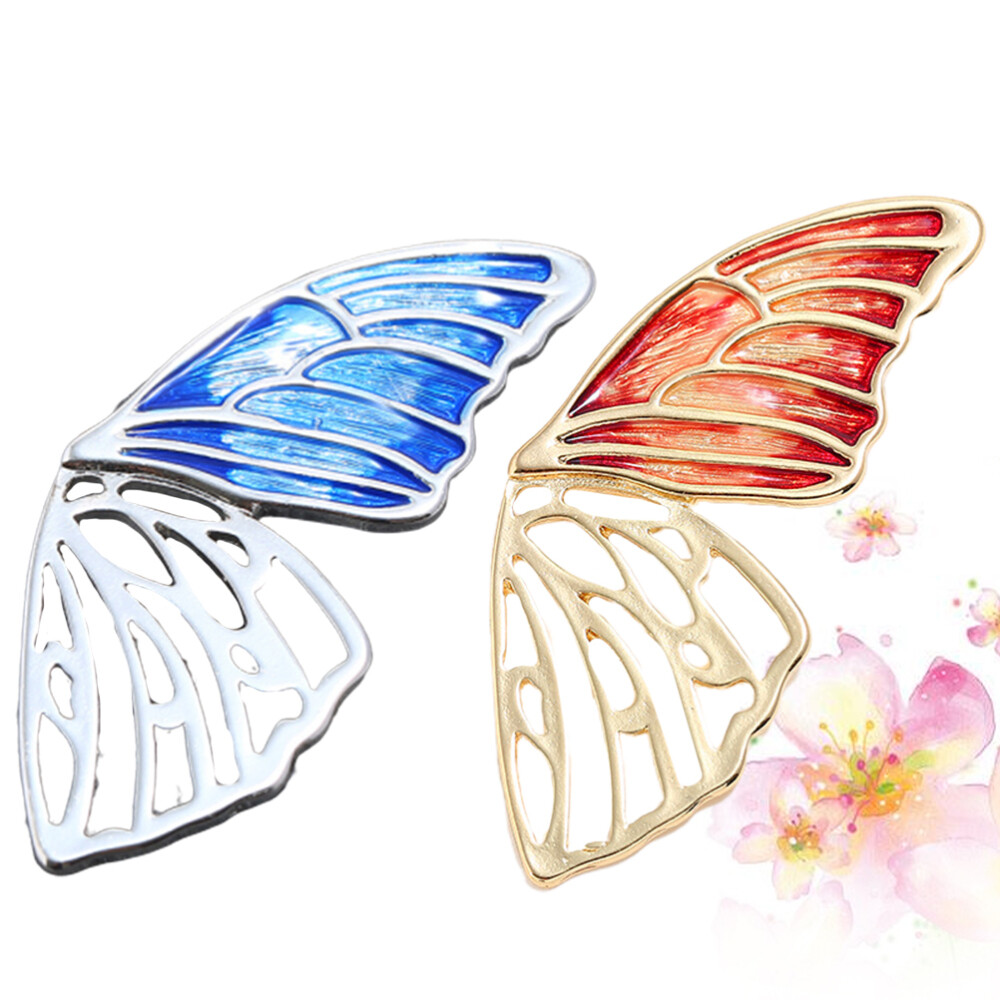 Download 2pcs Enamelled Butterfly Wing Brooch Delicate Butterfly Wing Breastpin Retro Dou Ebay