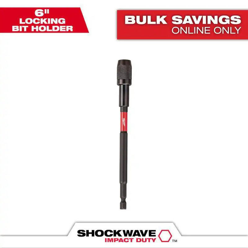 Milwaukee Shockwave Locking Bit Holder 6 Inch Magnetic Quick Release Impact Duty
