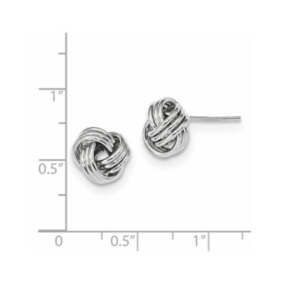 Pre-owned Superdealsforeverything Real 14kt White Gold Polished Triple Love Knot Post Earrings