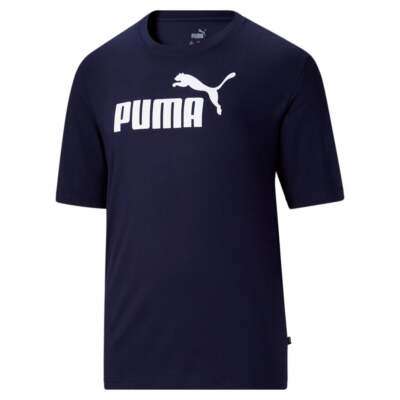 

Футболка Puma Essentials с круглым вырезом и короткими рукавами с логотипом Big Tall Mens Blue Casual To, Синий, Puma Essentials Logo Crew Neck Short Sleeve T-Shirt Big Tall
