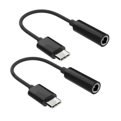 2Pcs USB Type C to 3.5mm Female Headphone Jack Adapter For Samsung For iPhone US