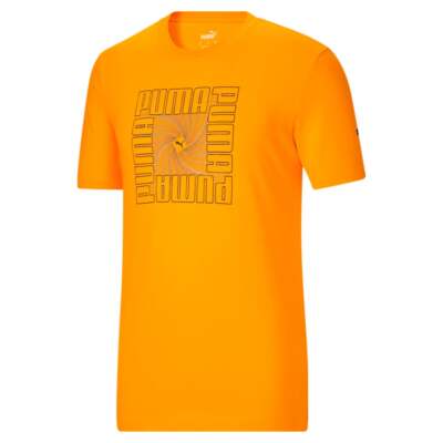 

Puma Box Reflective Graphic Crew Neck Футболка с коротким рукавом мужская оранжевая спортивная, Оранжевый, Puma Box Reflective Graphic Crew Neck Short Sleeve T-Shirt