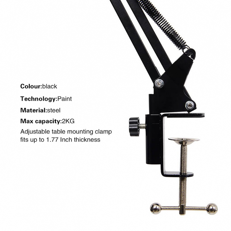 AOREAL Microphone Stand Adjustable Professional Desk Recording Suspension Boom S