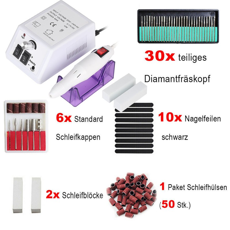 Nagelfräser Grau Nagelfeile Fußpflegegerät 20000U/min Maniküre elektrische