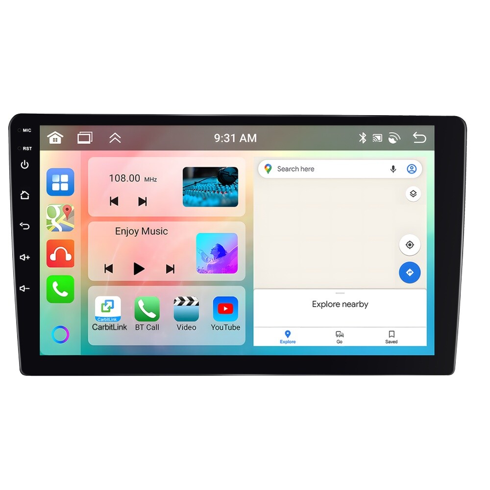 4+64GB 10.1 Inch 2 DIN Car Stereo Radio Android 13 Carplay GPS Navi BT WIFI IPS