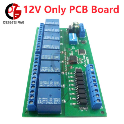 DC 12V 24V 8 CH DIN35 C45 DIN Rail Box UART RS485 Relay Module Modbus RTU Switch