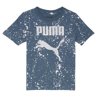 Футболка Puma Splatter Pack Logo с круглым вырезом и короткими рукавами для малышей, размер 2T, Cas