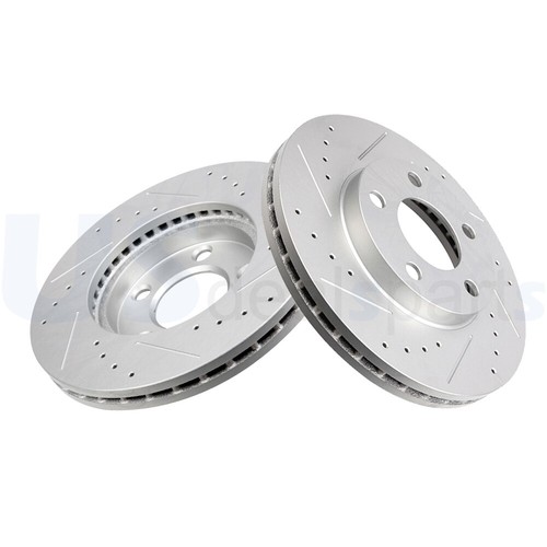 Drill & Slotted Front Disc Brake Rotors Fit For 1994-2004 Ford Mustang