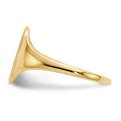 Pre-owned Superdealsforeverything Real 14kt Yellow Gold 12.0x8.5mm Open Back Signet Ring S:7