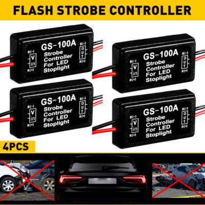 4X Flash Strobe Controller Box Flasher Module for LED 3RD Brake Tail Stop Light