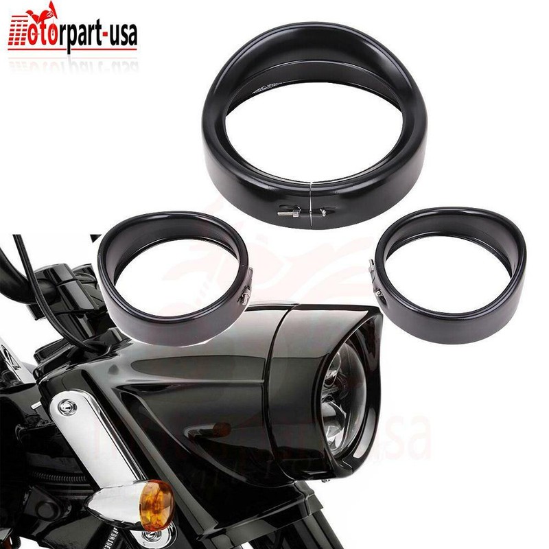 7" Headlight Headlamp 4.5" Passing Light Trim Ring Bezel Visor for