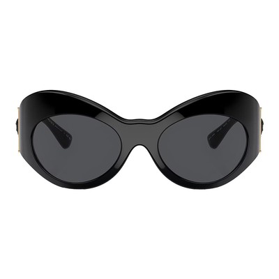 Pre-owned Versace Sunglasses Ve4462 Gb187 58mm Black / Dark Grey Lens In Gray