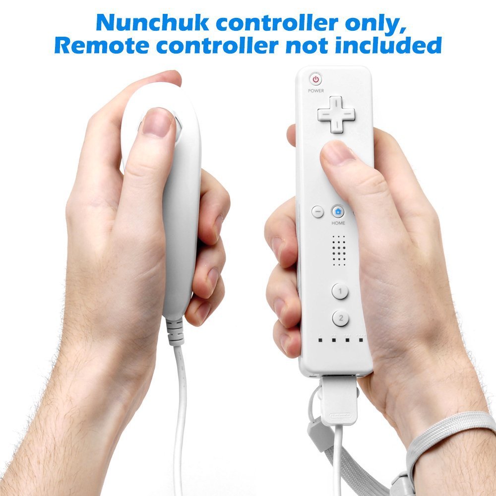 1/2 Nunchuck Wii Nunchuk Remote Video Game Controller for Wii & Wii U