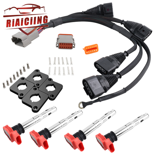 1.8T to 2.0T Ignition Coil Pack Conversion Harness Kit & ICM for Audi A4 R8 VW