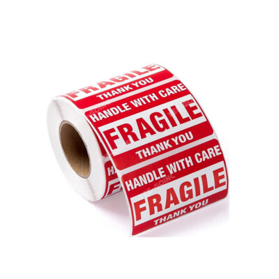 10000 Fragile Stickers 2x3 Handle with Care Thank You Mail Labels 500/Roll