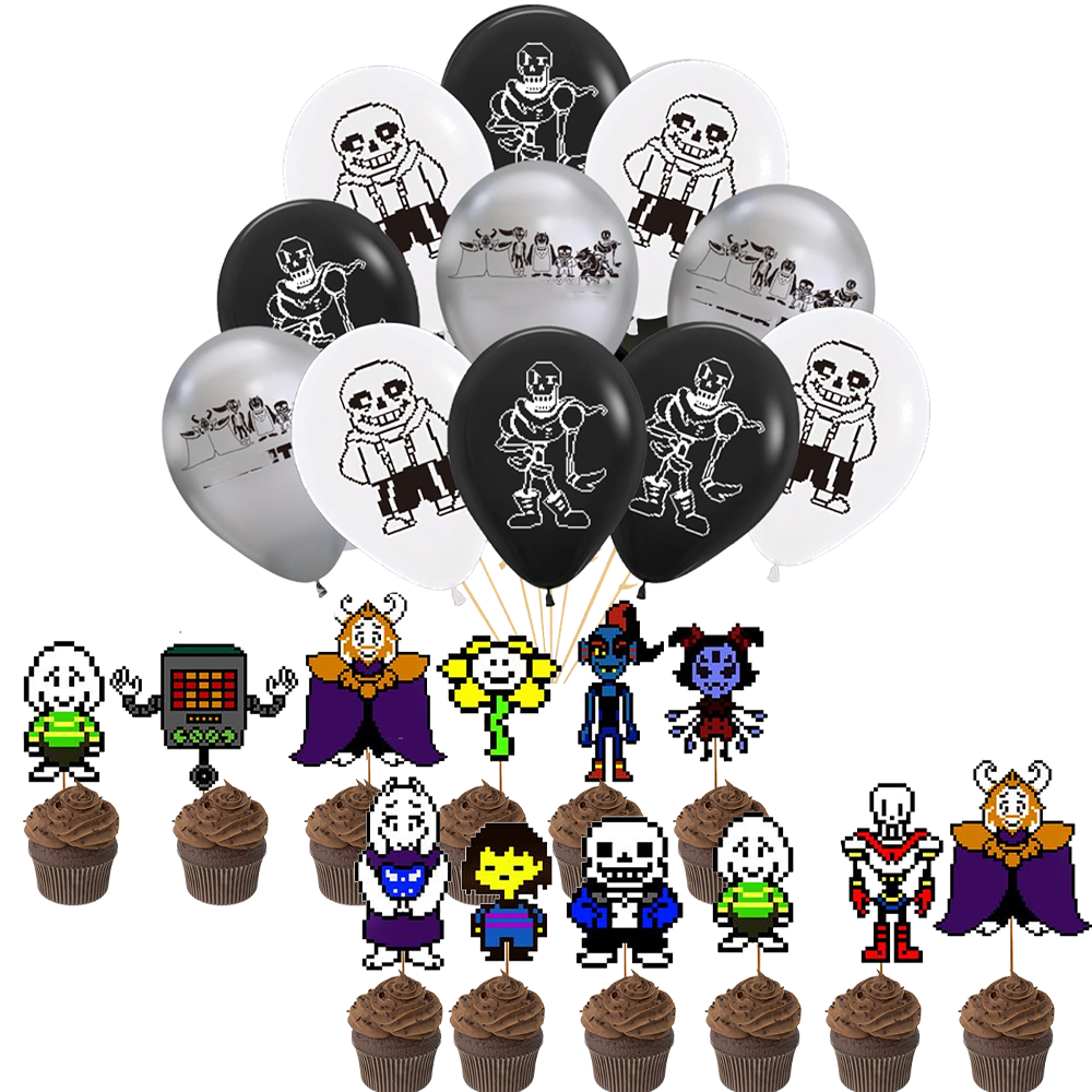 UNDERTALE party supplies banner balloon decorations birthday CUPCAKe topper 
