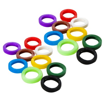 60pcs Silicone Key Caps Sleeve Ring Caps Elastic Tags Identifier Coding Rings