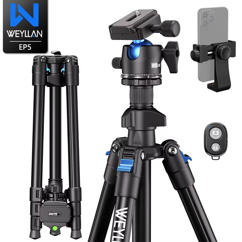 EP5 Light Tripod Aluminum Alloy Compact Traveling Tripod Ball Head Portable Trip