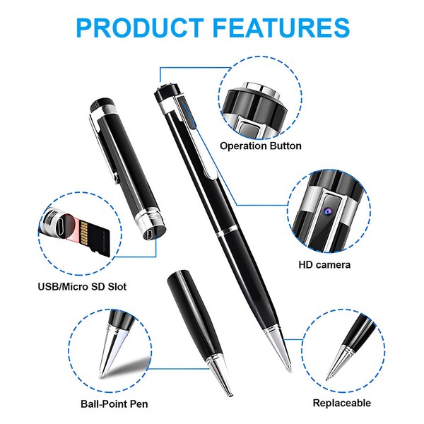 Hidden Cam Pocket Pen Camera HD 1080P Mini Body Video Recorder DVR Security US - Image 6