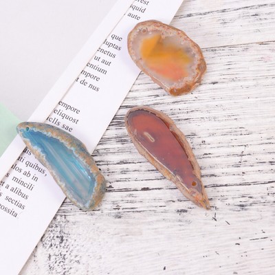 20 Pcs Small Agate Slices Undrilled Sliced Agates Kits Decorations