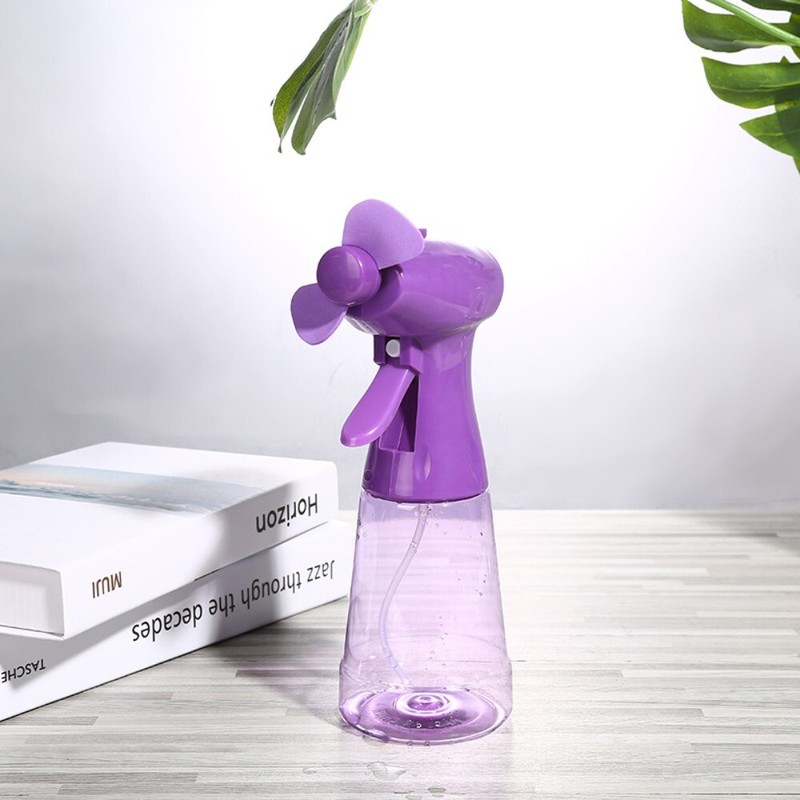 Portable Fine Water Mist Spray Bottle Fan Summer Handheld Mister Cooling Fan