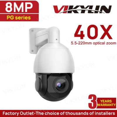 Hikvision Compatible 4K 8MP PTZ 40x Zoom auto-tracking IP Camera High Speed PoE