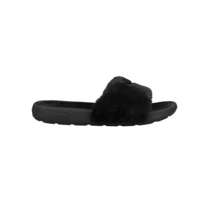 Черные повседневные сандалии Puma Cool Cat Fluffy Bx Slide Youth Girls 384274-01