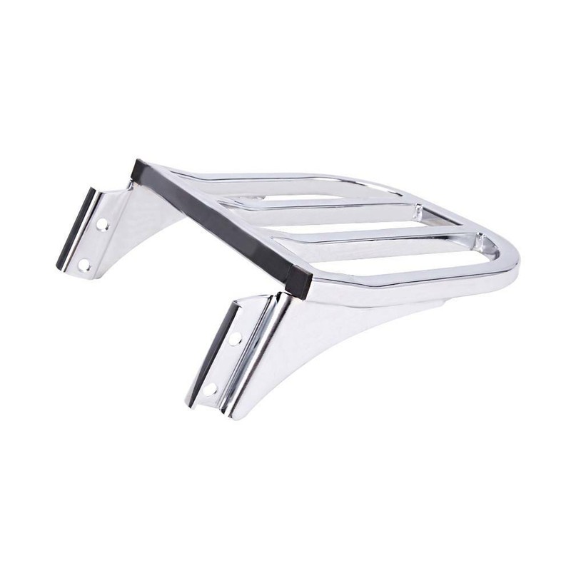 Chrome Two-UP Sissy Bar Backrest Luggage Rack For Harley Heritage Softail Dyna
