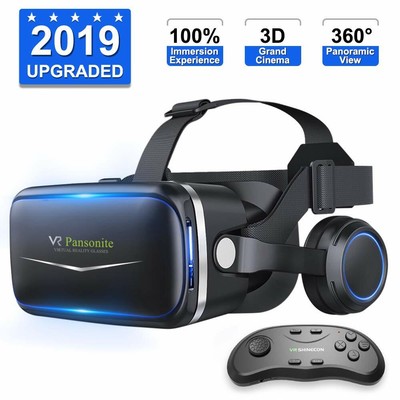 Pansonite Vr Headset with Remote Controller, 3d Glasses Virtual Reality...