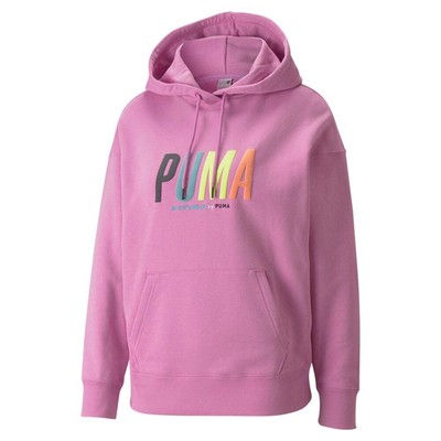 

Puma Swxp Logo Pullover Hoodie Женская розовая повседневная верхняя одежда 53601515, Розовый