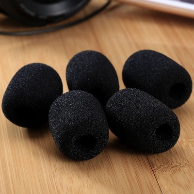 Black Small Foam Cover Soft Haedphone Replace 10*25*35mm for Headset Microphone