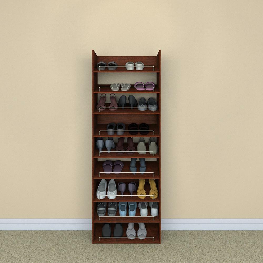 Impressions 3 Shelf Shoe Organizer Dark Cherry Hardware